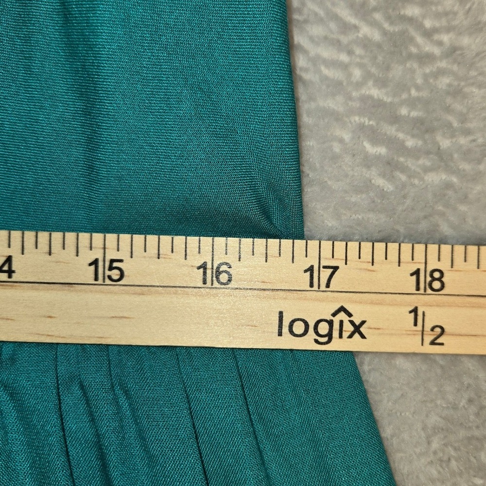 Soft Surroundings Kara Dress Tropical Green Tiered Maxi Knit Short Sleeve M - Picture 6 of 10